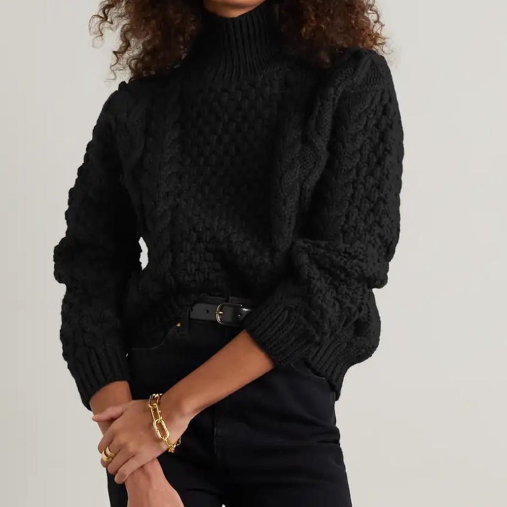 Nili Lotan Hawthorne Black wool chunky sweater